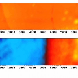 Infrared light-emitting diode - localization of p-n junction