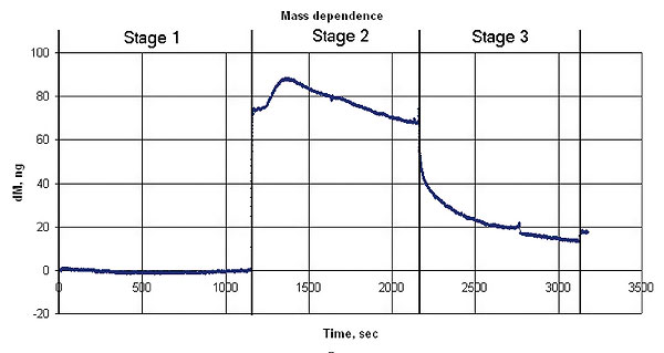 Mass changes during the experiment